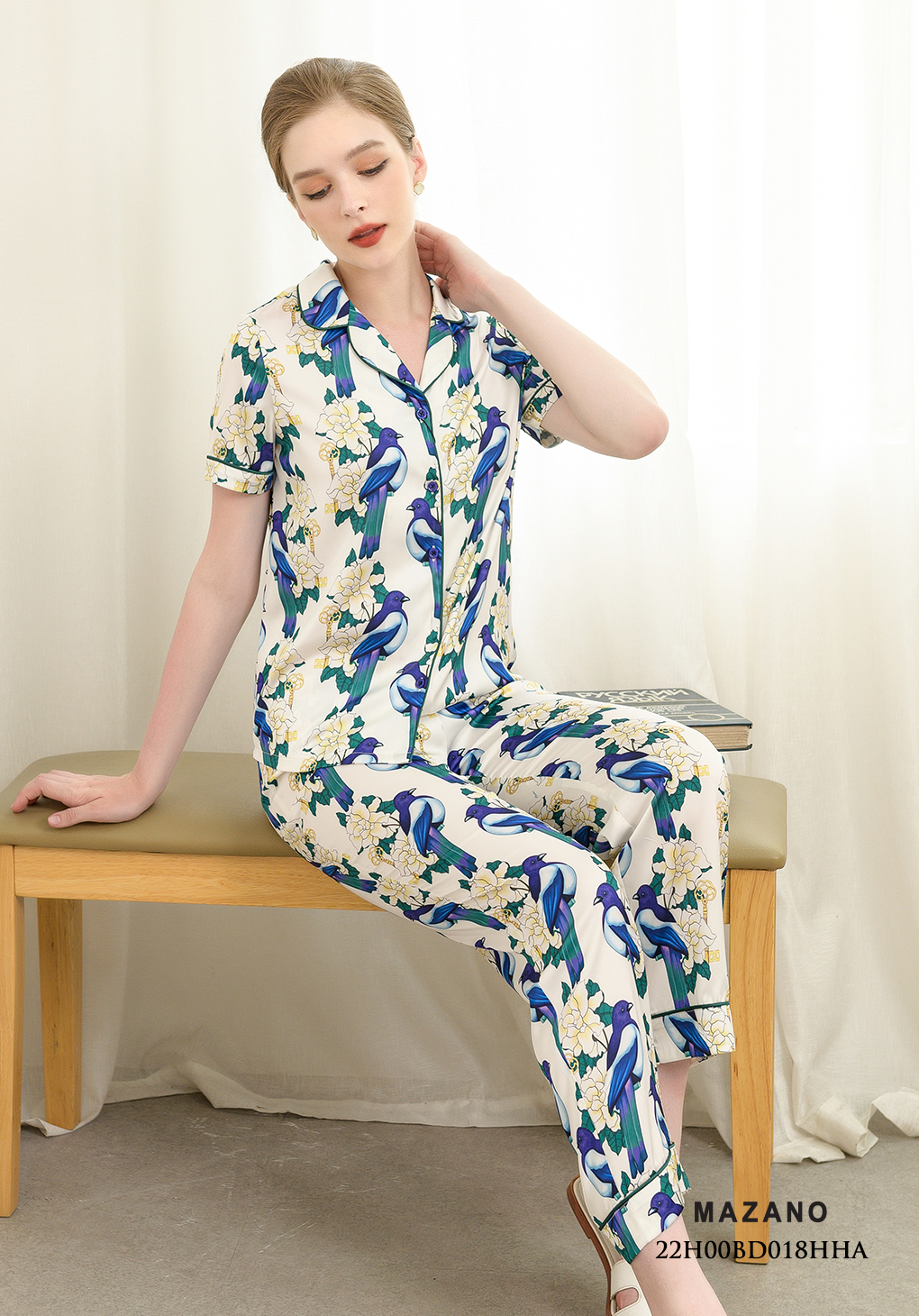 Bộ đồ cộc tay họa tiết chim hoa_thumbnail_1