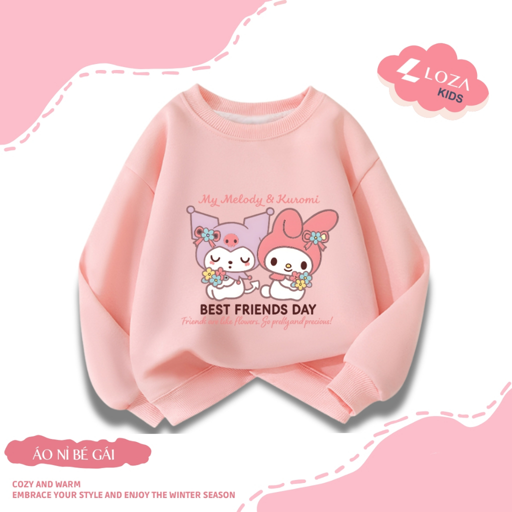 Áo nỉ sweater bé gái in hình My Melody&Kuromi - Loza Kids IN016_thumbnail_3