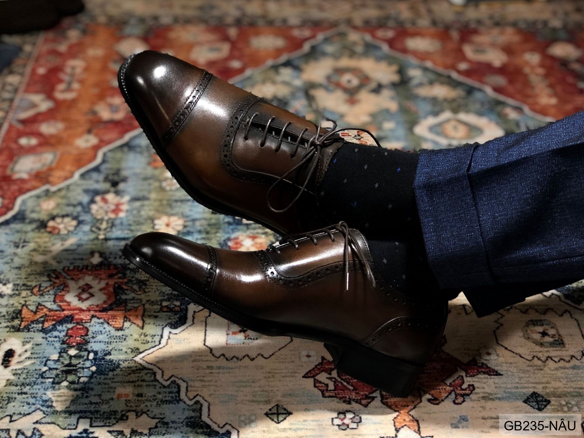 GB235 - Giày Oxford Nam Da Bò Phong Cách Anh Quốc, Thiết Kế Đục Lỗ Tinh Tế, Chống Trượt Thoáng Khí_thumbnail_20