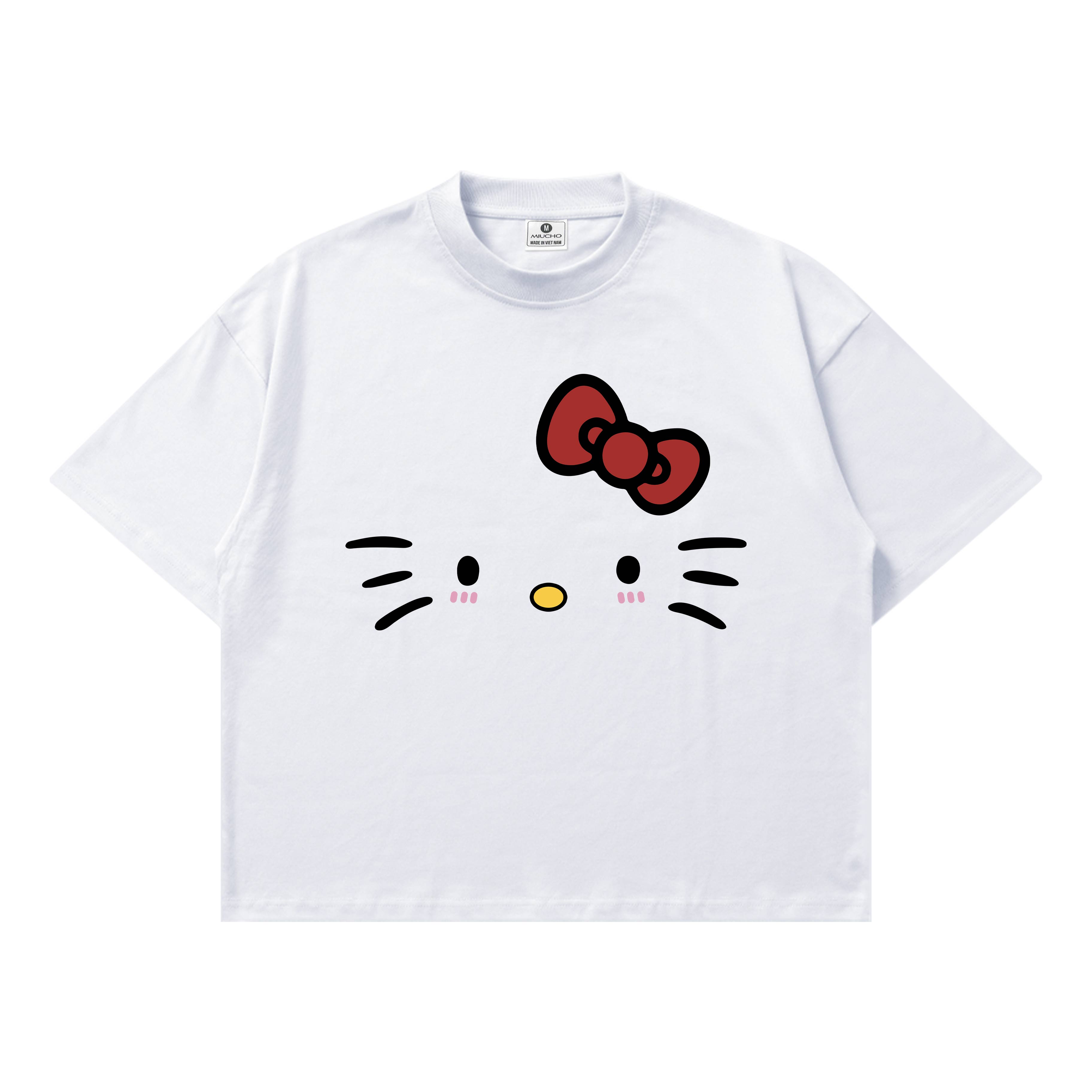 Áo thun couple form boxy Miucho vải cotton thoáng mát dày dặn phong cách Hàn Quốc hình Kitty 2776_thumbnail_0