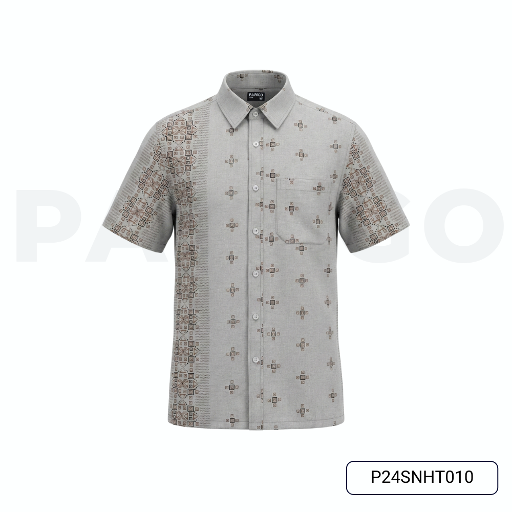 Áo sơ mi nam trung niên PAPAGO tay ngắn vải xô đũi lai ngang in họa tiết - P24SNHT010_thumbnail_9