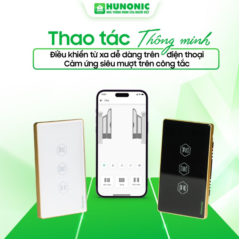 Công tắc cảm ứng Cổng tự động Hunonic Gate màu Đen_thumbnail_2
