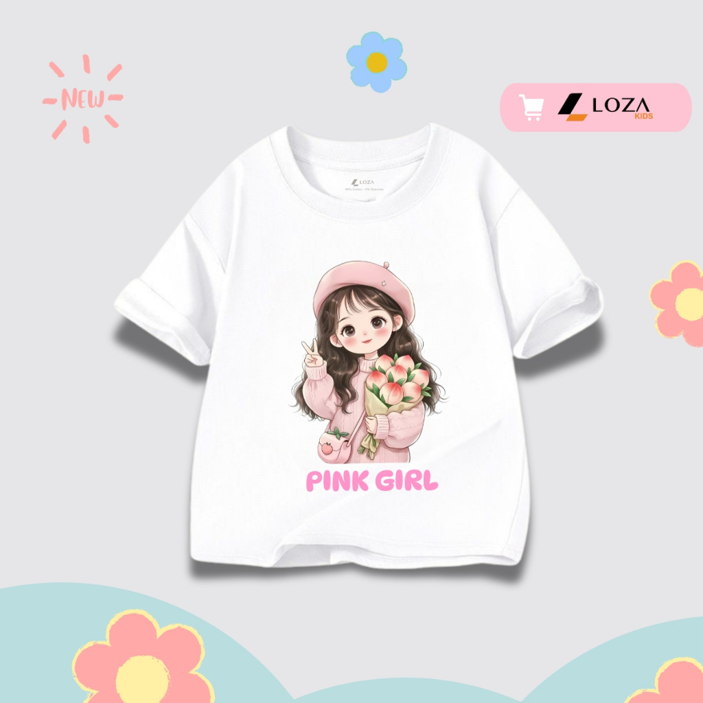 Áo thun bé gái in hình 'Cô gái ôm hoa' nhiều mẫu - Loza Kids AT063_thumbnail_11