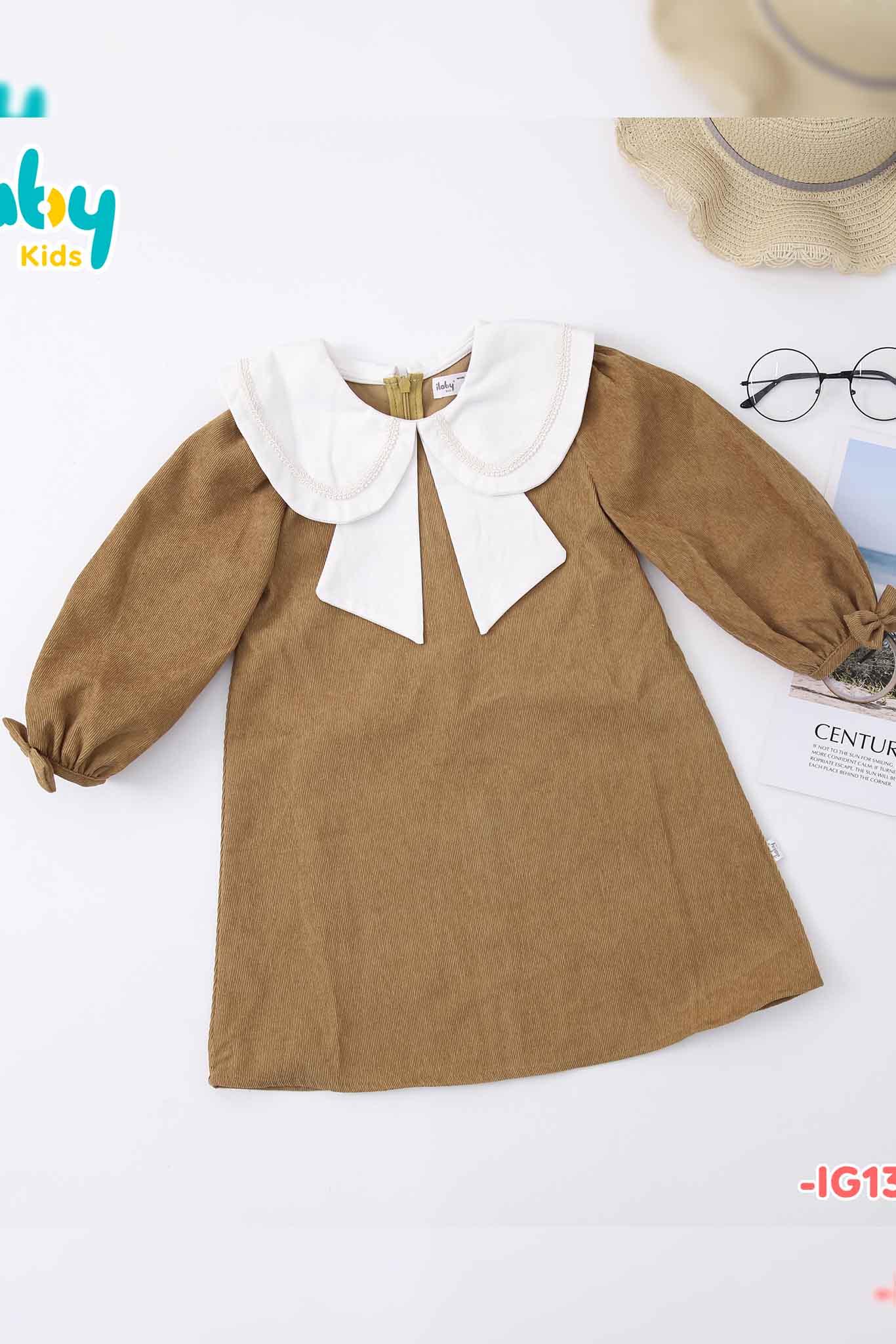 Váy nhung phối lá cổ nơ_thumbnail_6