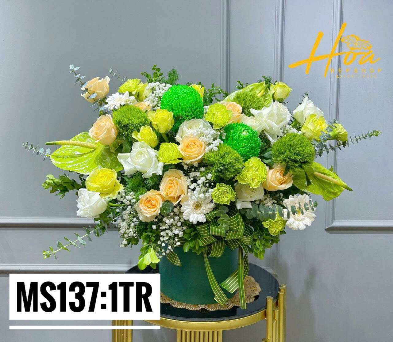 Giỏ hoa tươi xanh ngát