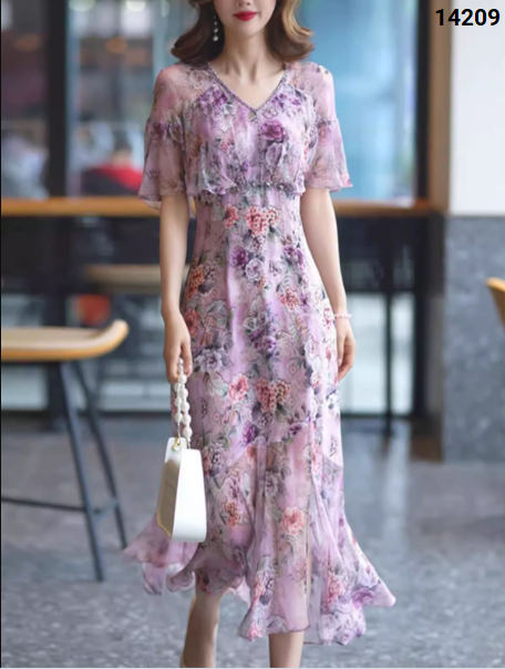 14209-Đầm voan hoa tay tiên cổ tim cách điệu (voan,lót)_thumbnail_0