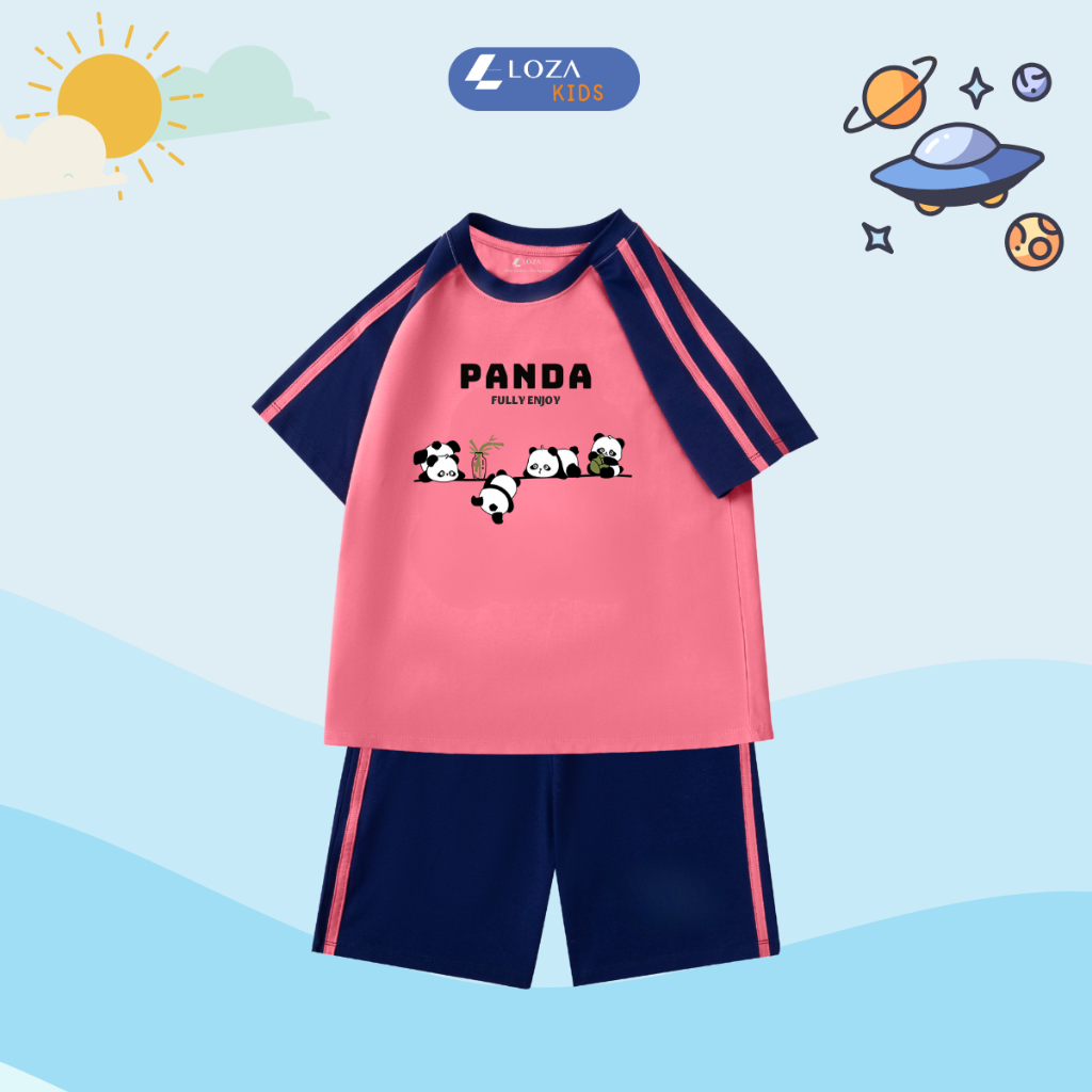 Đồ bộ cho bé phối viền hình gấu trúc Panda - Loza Kids BF254_thumbnail_6