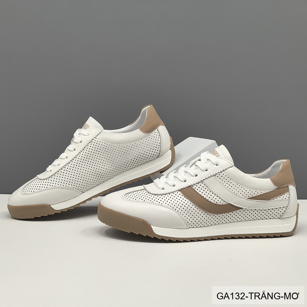 GA132 - Giày Sneaker Nam Phong Cách Hàn Quốc Đế Bằng Thoáng Khí Màu Trắng Xanh Lam & Trắng Mơ_thumbnail_8