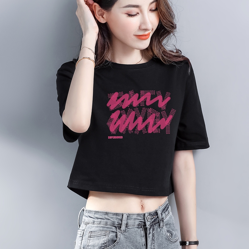 [Form Rộng] Áo croptop nữ form rộng đen trắng in hình thời trang - áo laptop dáng rộng chất liệu cotton LOZA G0127_thumbnail_10