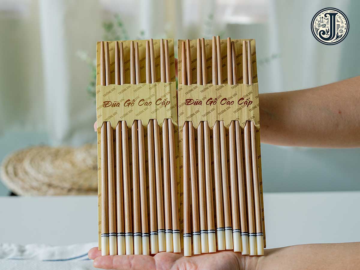 Đũa gỗ sao đầu tròn cao cấp bộ 10 dài 24cm J000292_thumbnail_0
