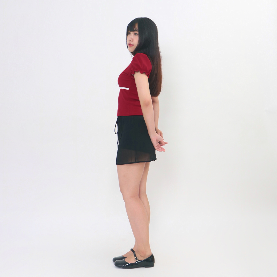 ROSABELLE TOP IN BURGUNDY