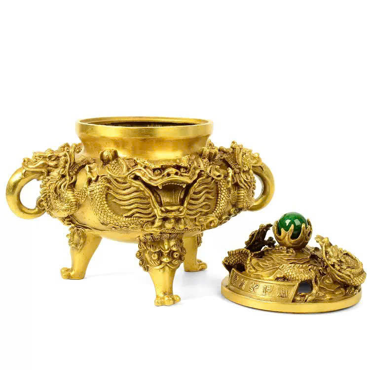 Lư xông trầm nắp ngọc bằng đồng KT cao 16cm _thumbnail_1