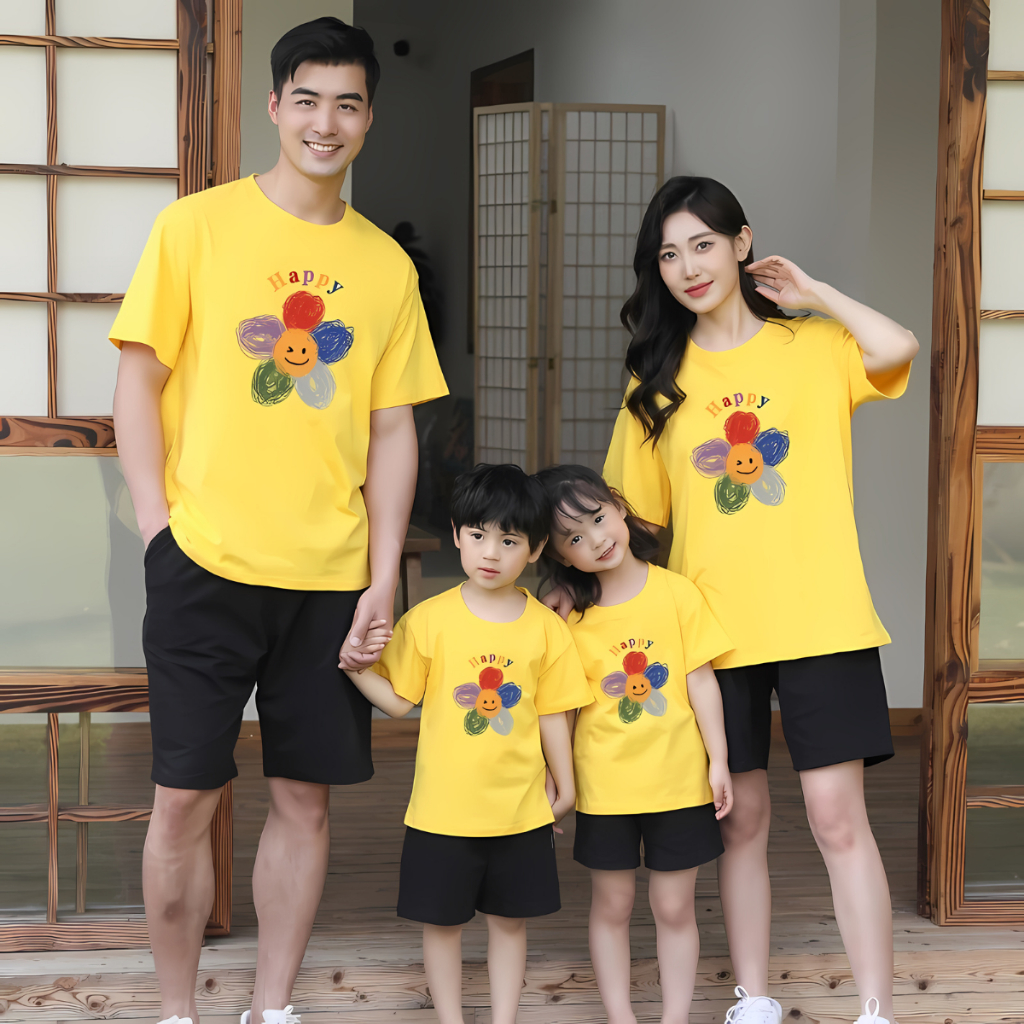 Áo phông gia đình in hình bông hoa - Áo thun đồng phục gia đình 3-4-5 người - Loza GĐ2661_thumbnail_2