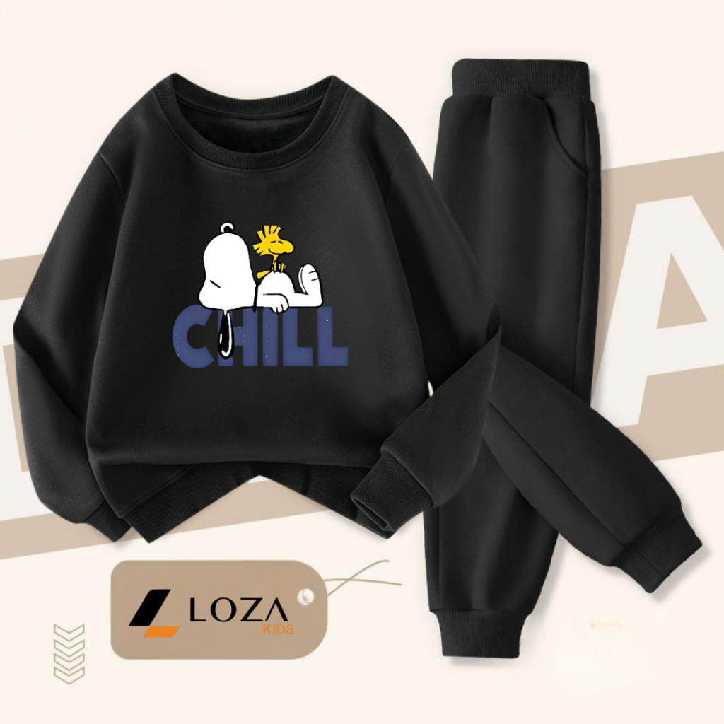 Bộ nỉ bé trai in hình Spoony chill - Loza Kids BI538_thumbnail_3