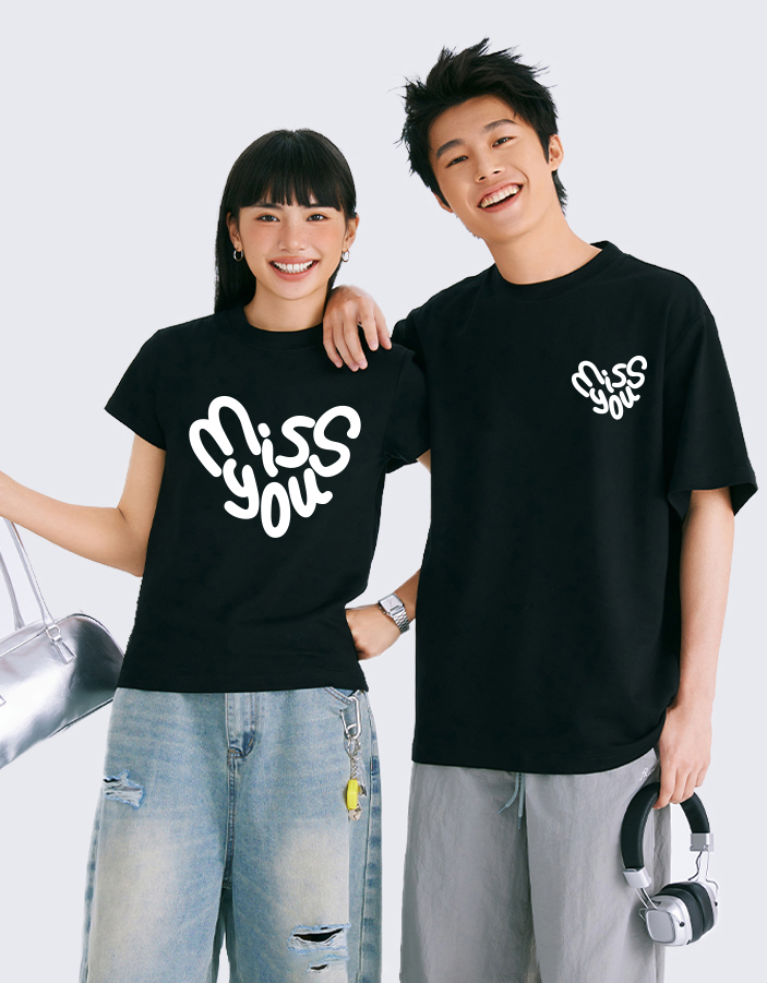 Áo thun cặp đôi couple trái tim from rộng ATD1374 Miucho vải cotton thoáng mát cổ tròn in mix_thumbnail_5