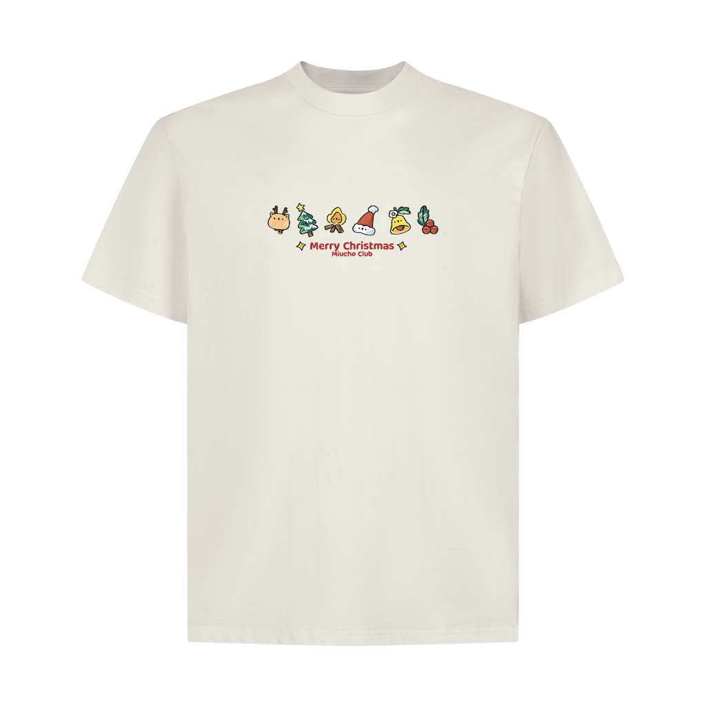 Áo thun giáng sinh noel local brand form rộng chất vải cotton 2c 250GSM 1717 Miucho in mix_thumbnail_0