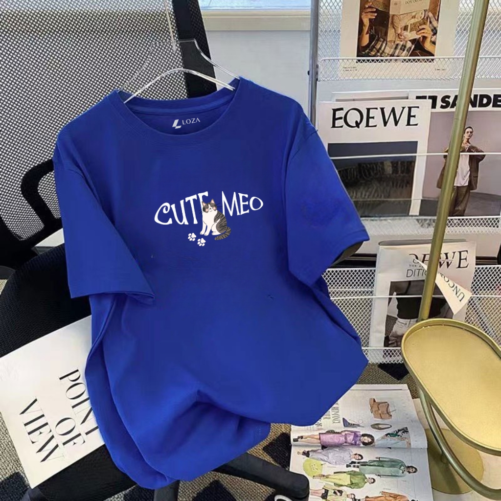 [Form Rộng] Áo thun nữ in hình Mèo Cute - LOZA RT7969_thumbnail_1