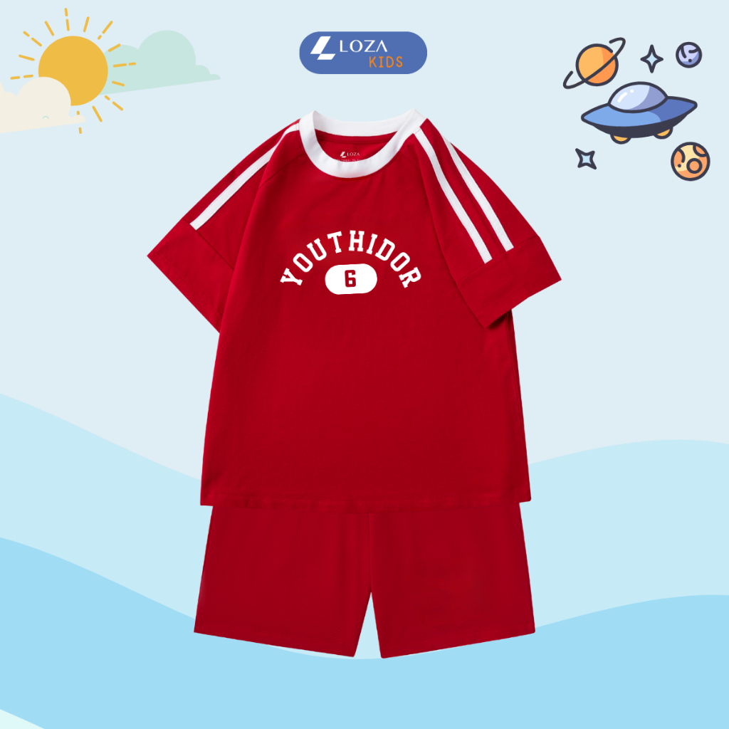 Đồ bộ bé trai phối viền số 6 YOUTHIDOR - Loza BF374