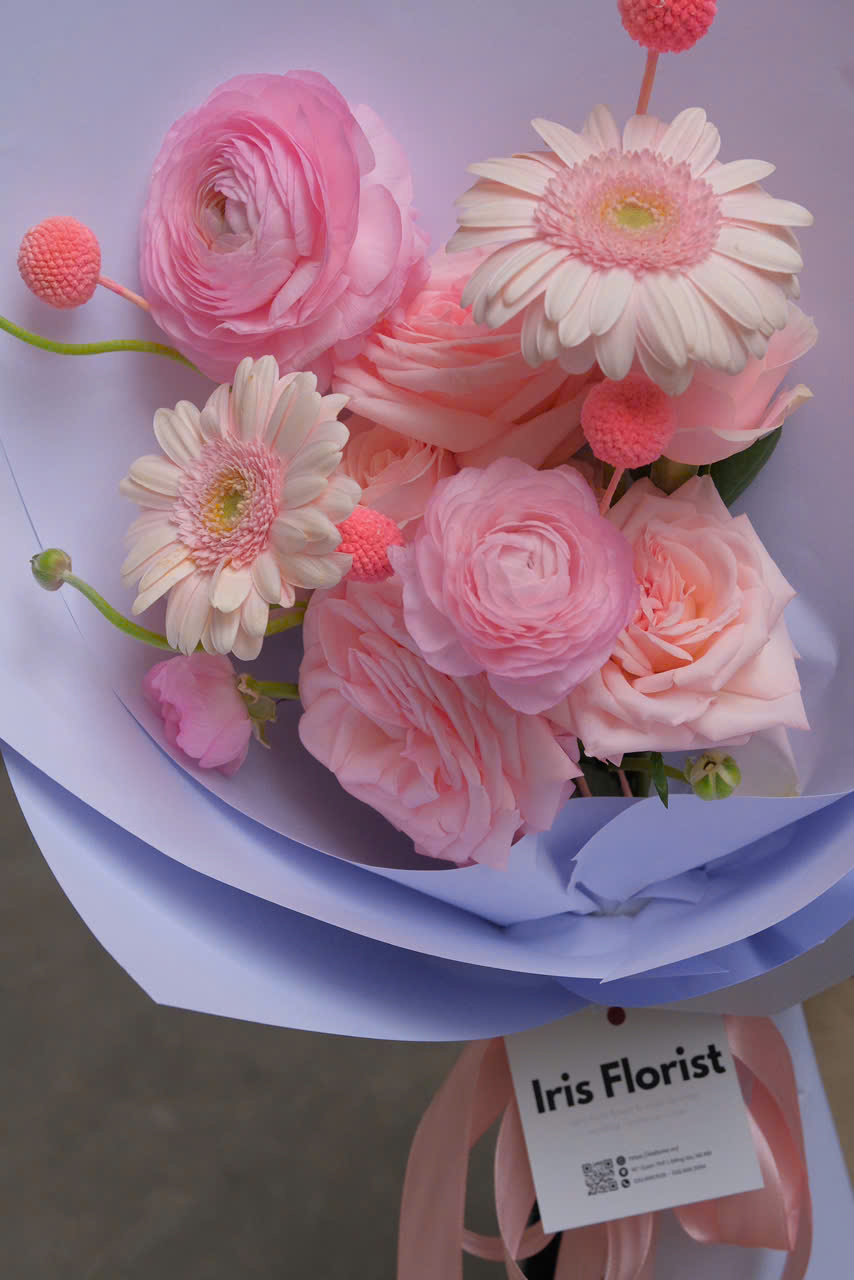 Bó mao lương mix đồng tiền tone hồng