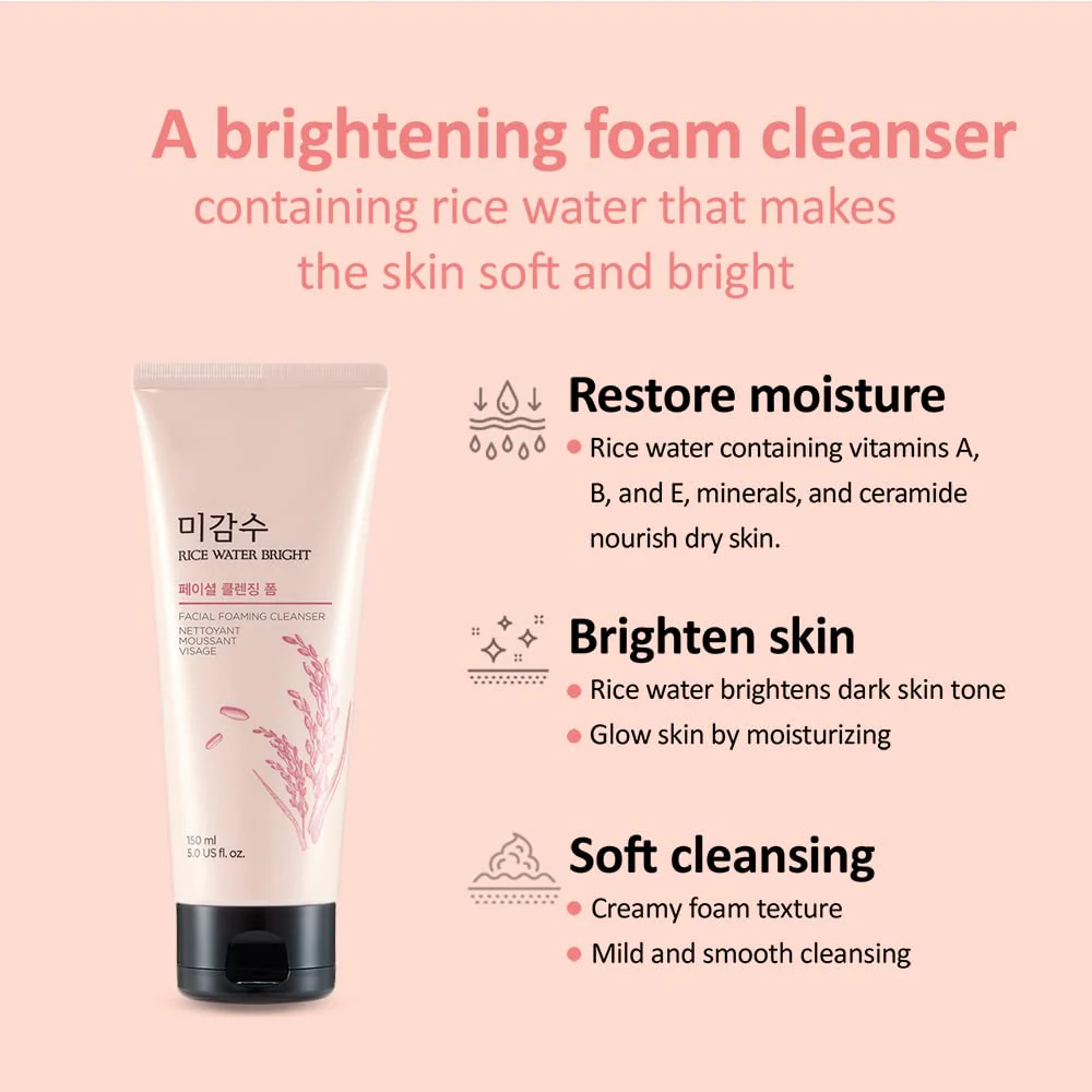 The Face Shop Rice Water Bright Foaming Cleanser 300ml