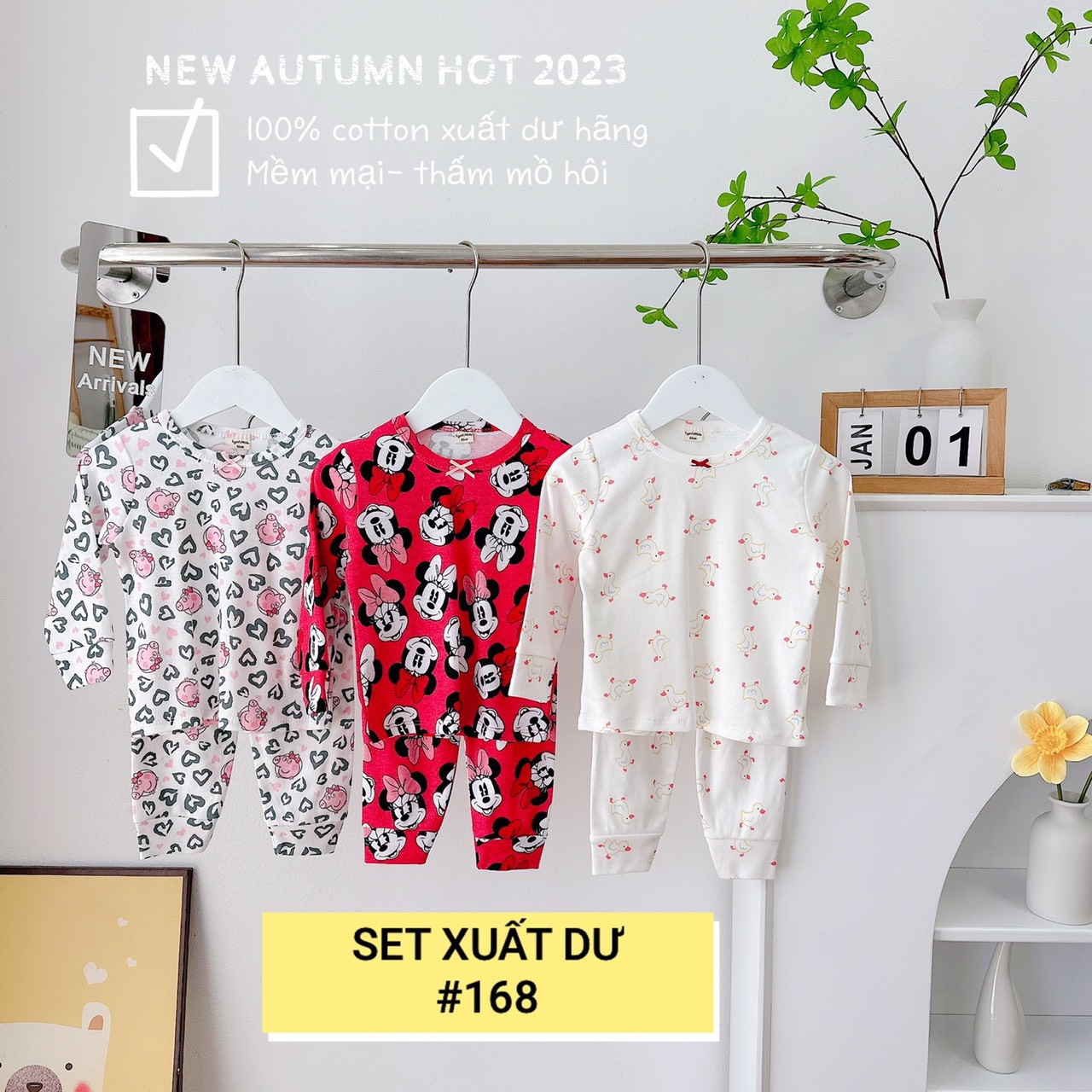 G23 SET 3 BỘ COTTON DÀI XUẤT DƯ (mẫu ngẫu nhiên)- A105.43