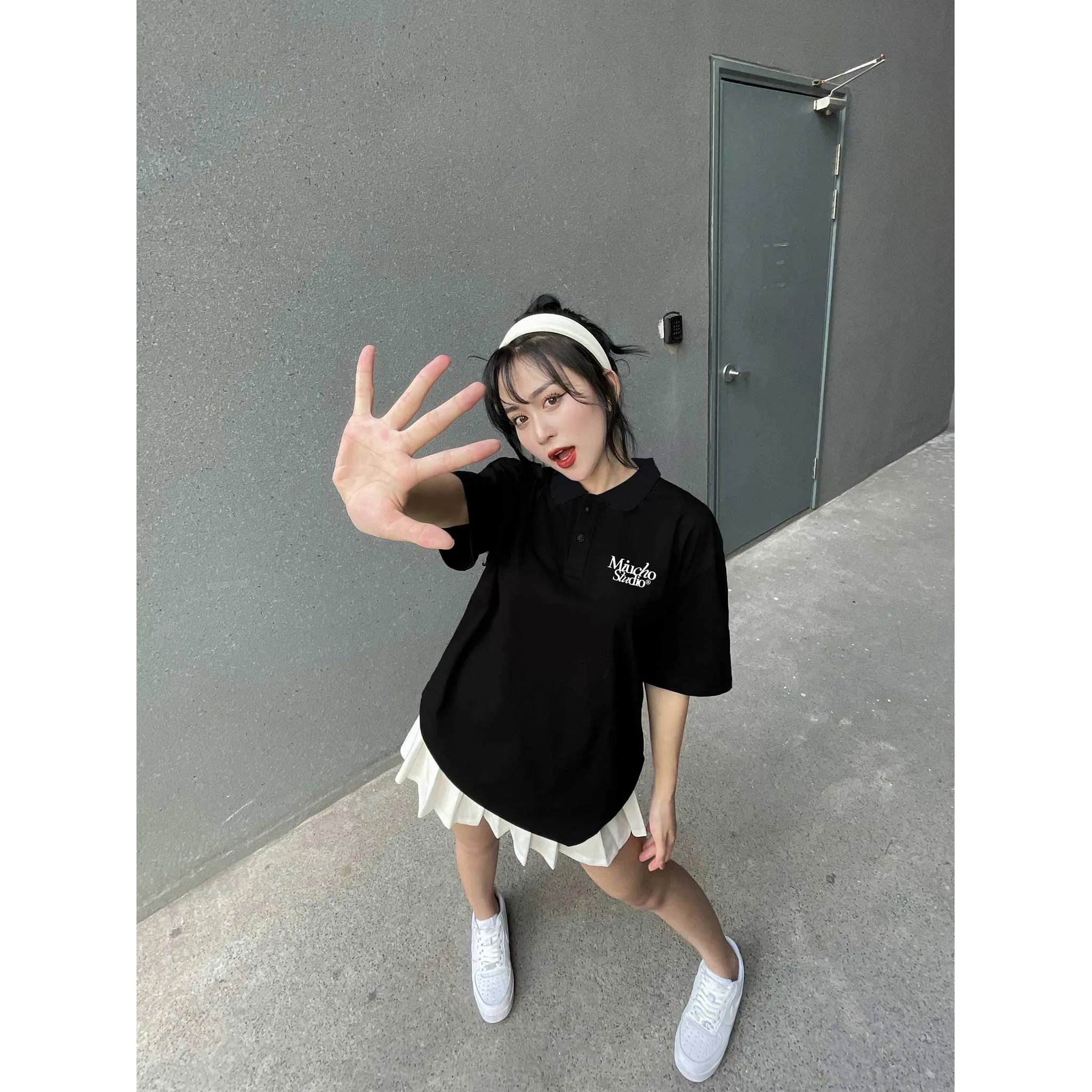 Áo polo form oversize basic 2476 Miucho tay ngắn cổ trụ vải cotton thoáng mát cao cấp_thumbnail_4