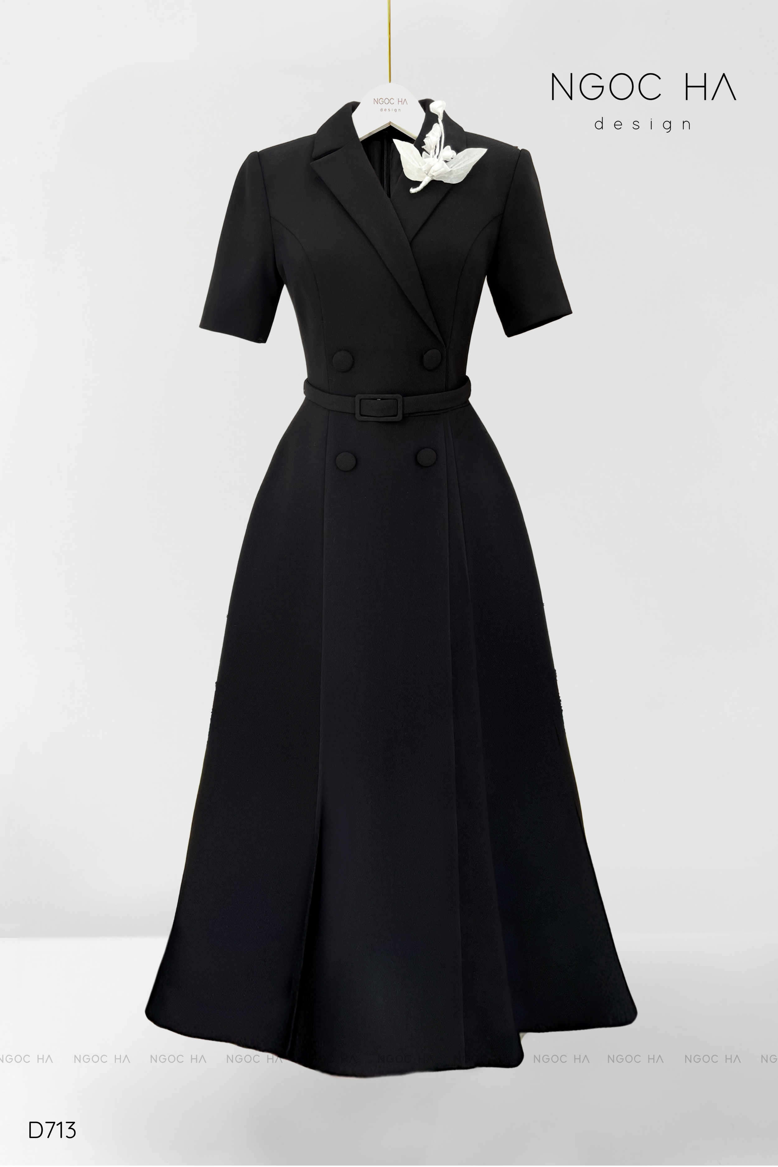 Irene Dress - Đầm Vest Dáng Xòe Kèm Đai D713_thumbnail_3