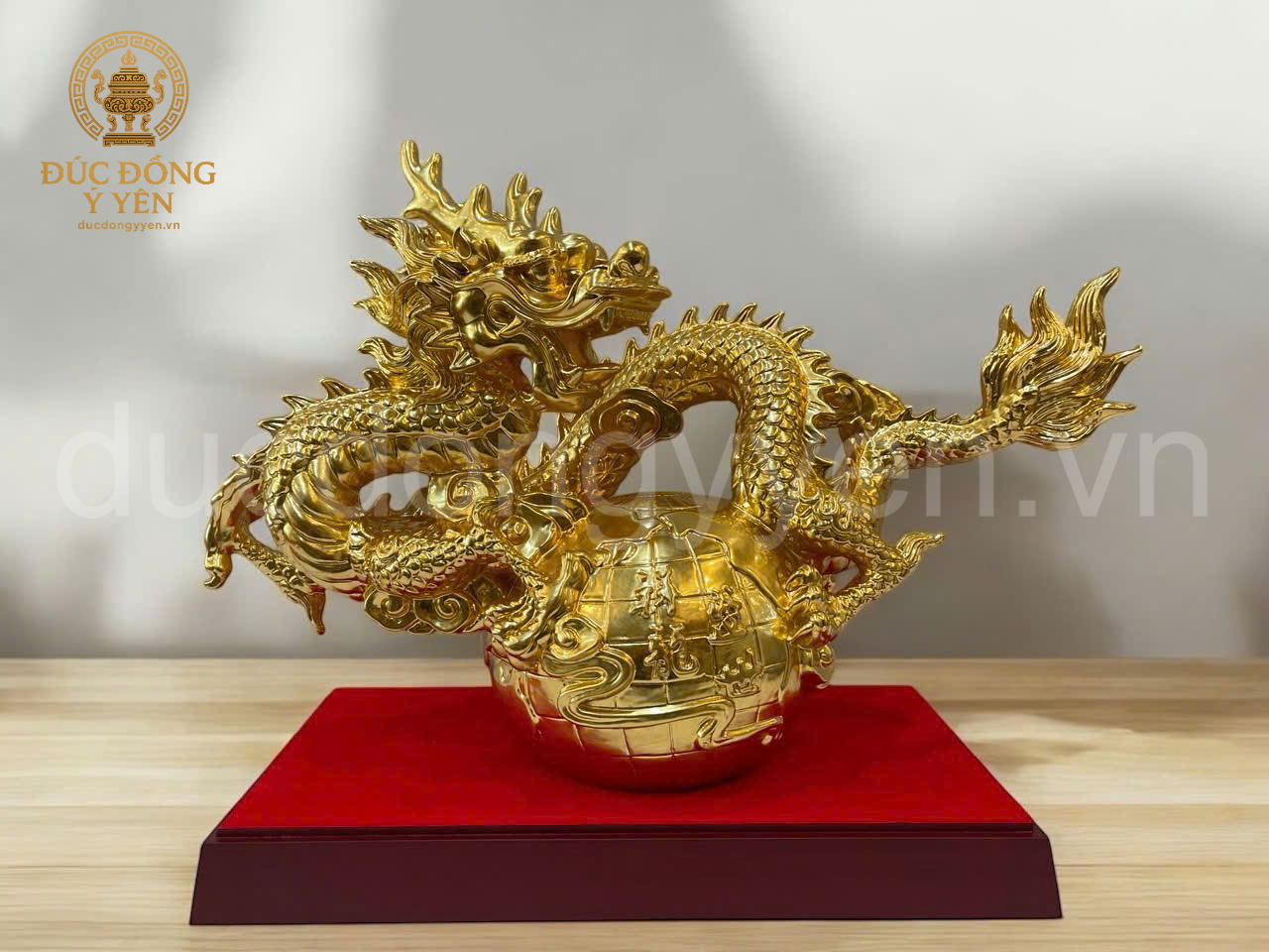 Tượng bằng  rồng  đồng thiếp vàng 9999 cao cấp 