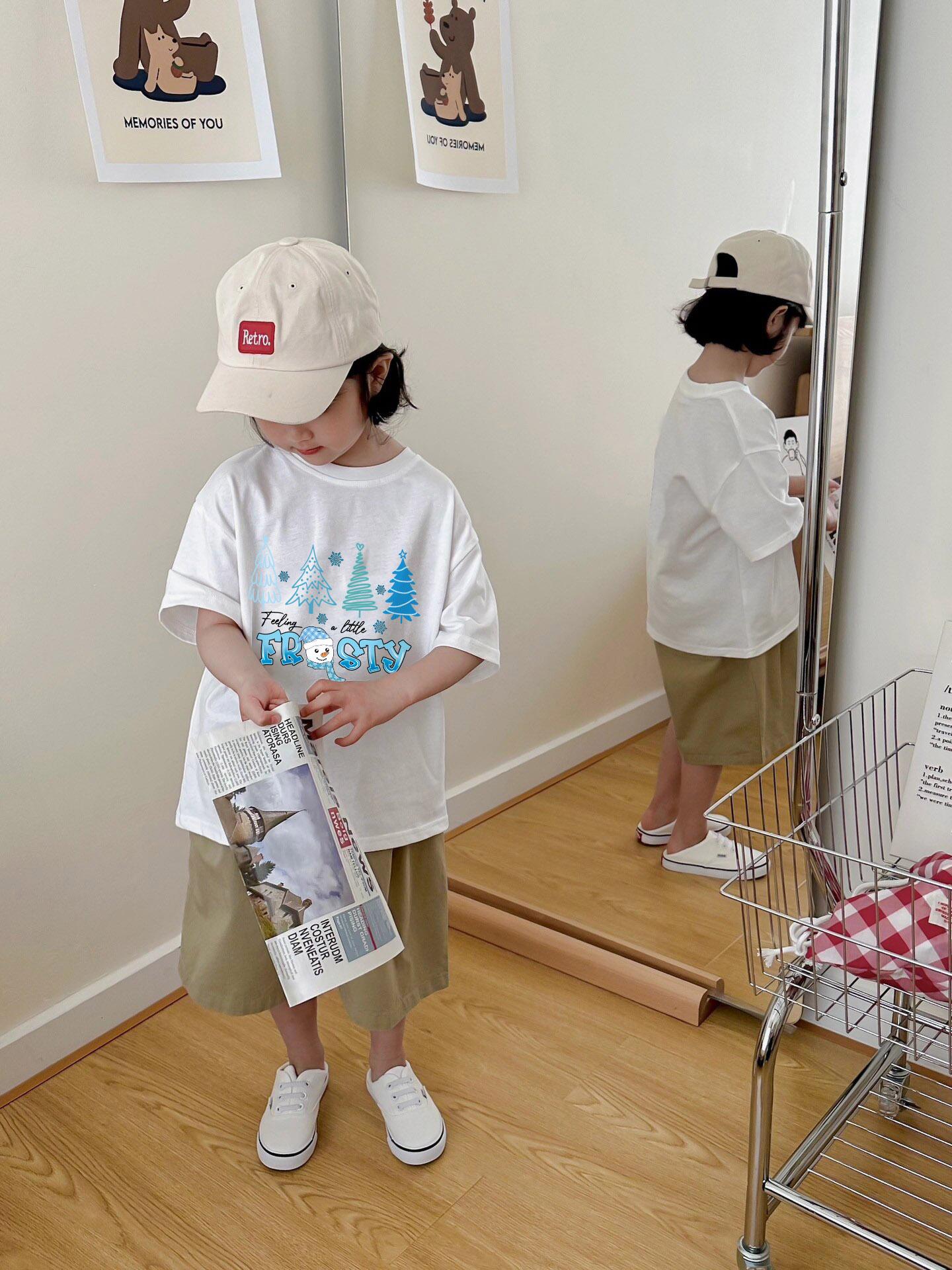 Áo thun bé gái giáng sinh noel from rộng chất vải cotton thoáng mát AED1704 Miucho Kid in artwork_thumbnail_6