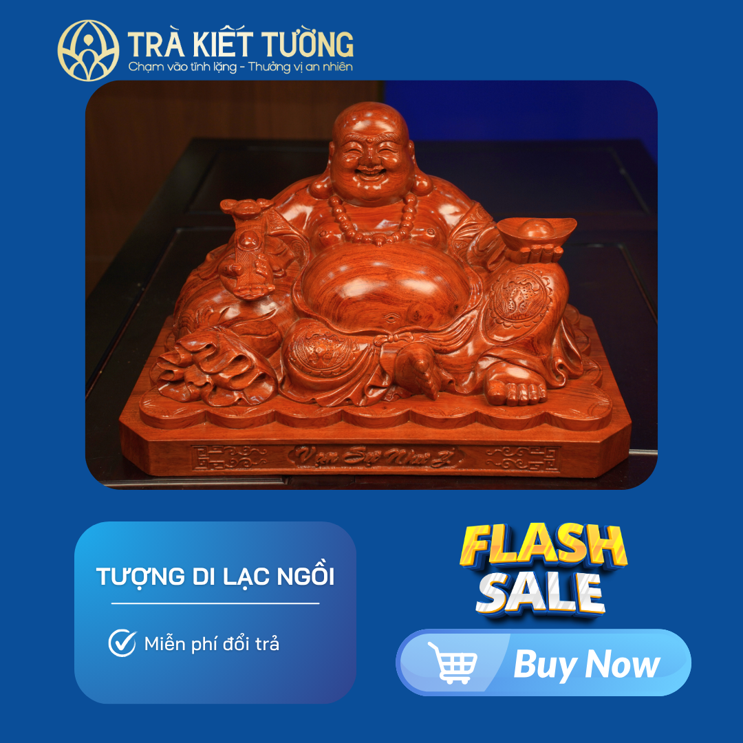 TƯỢNG DI LẶC NGỒI 50CM - GỖ HƯƠNG