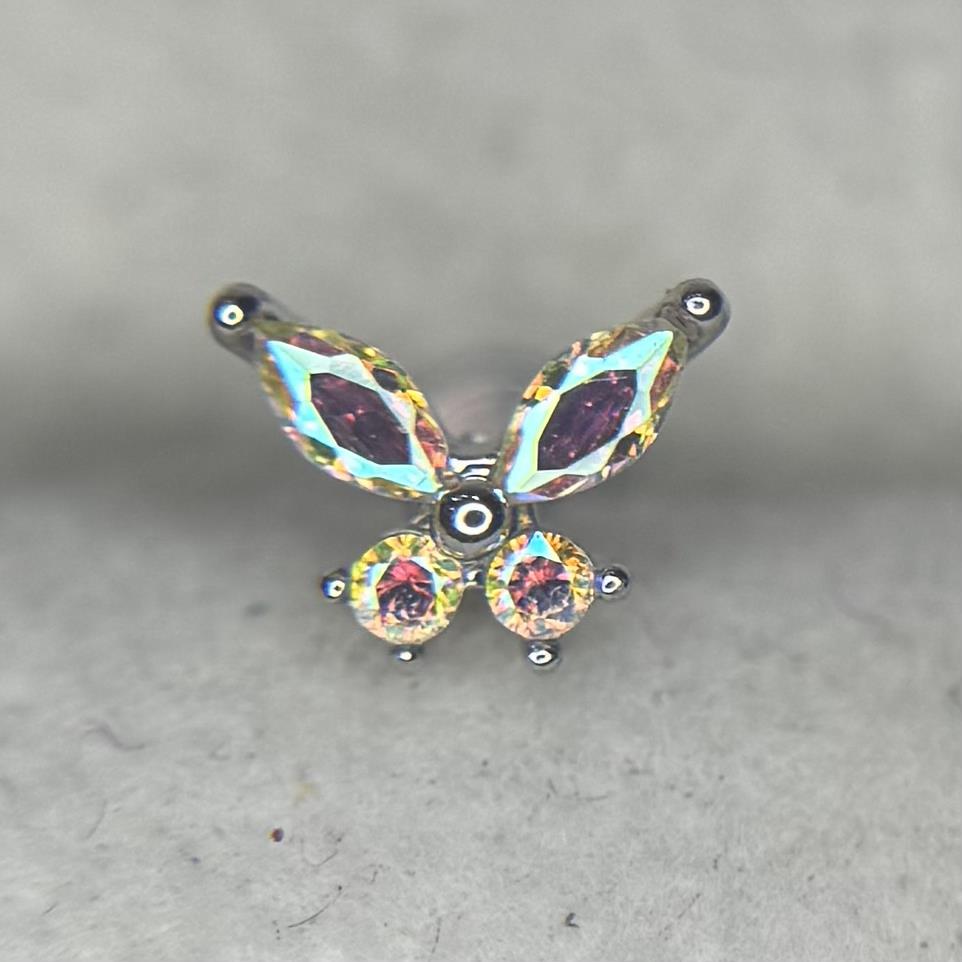 Khuyên kiểu con bướm 4 đá hologram.