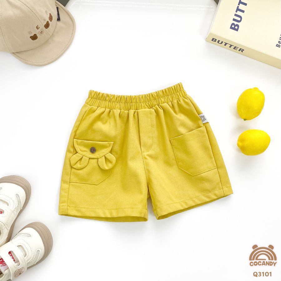 Quần cộc VÀNG phối túi tai gấu_thumbnail_3