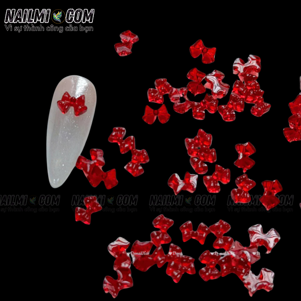 Set charm - Nơ - mix kiểu - Nhựa đỏ_thumbnail_2