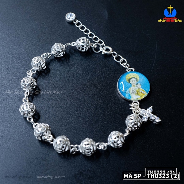 Lắc tay bi cầu Thánh giá + in hình Mẹ La Vang M67 ✔_thumbnail_2