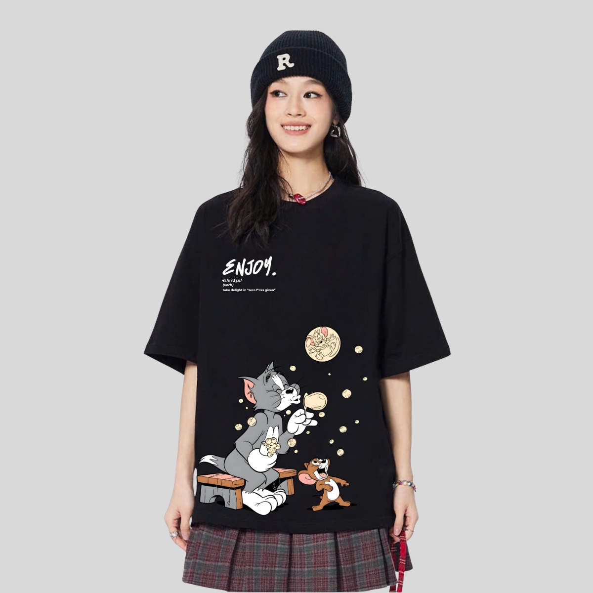 Áo thun unisex UX30-1186 ENJOY Tôm&Jelly thổi bong bóng dáng oversized local brand WETEE_thumbnail_5