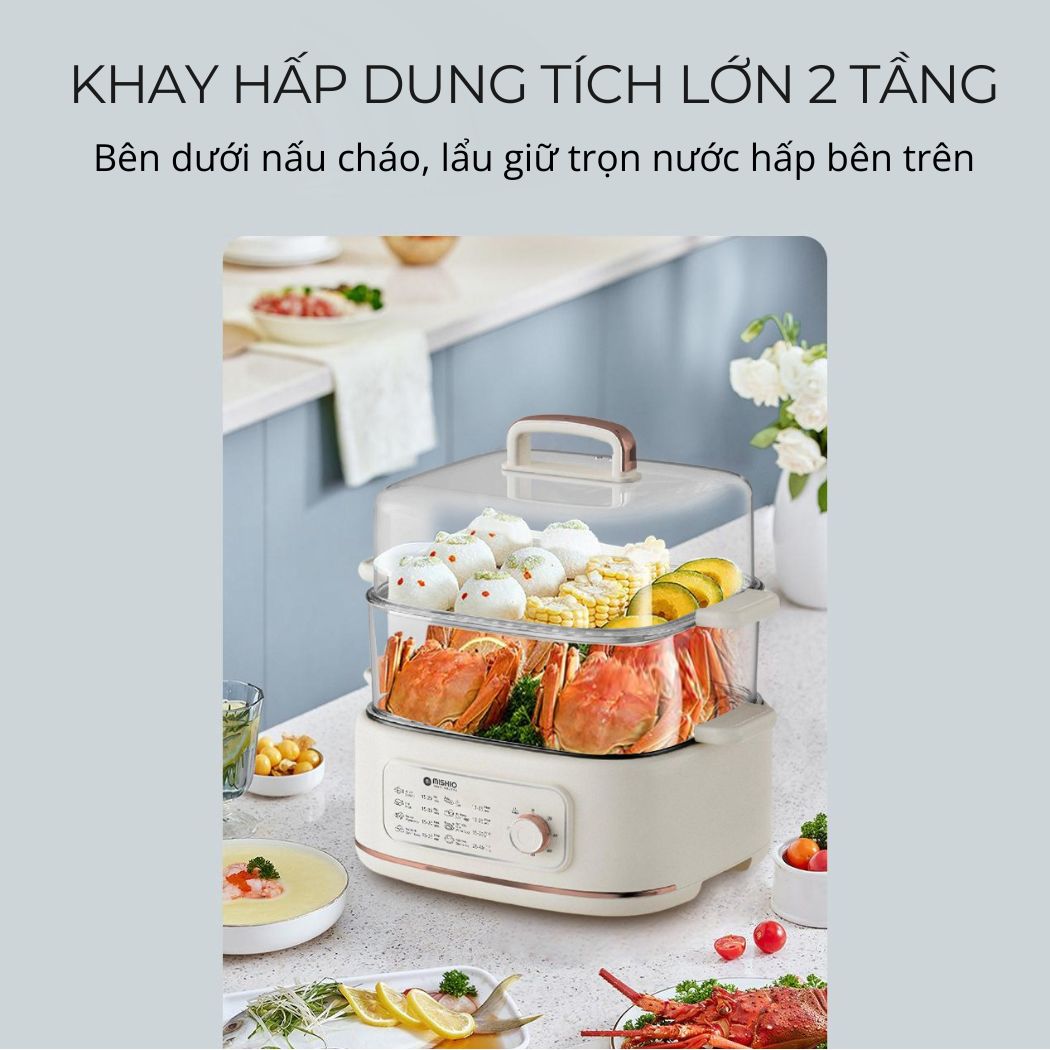 Nồi lẩu hấp thủy nhiệt Mishio MK382 tặng bình đun cao cấp_thumbnail_4