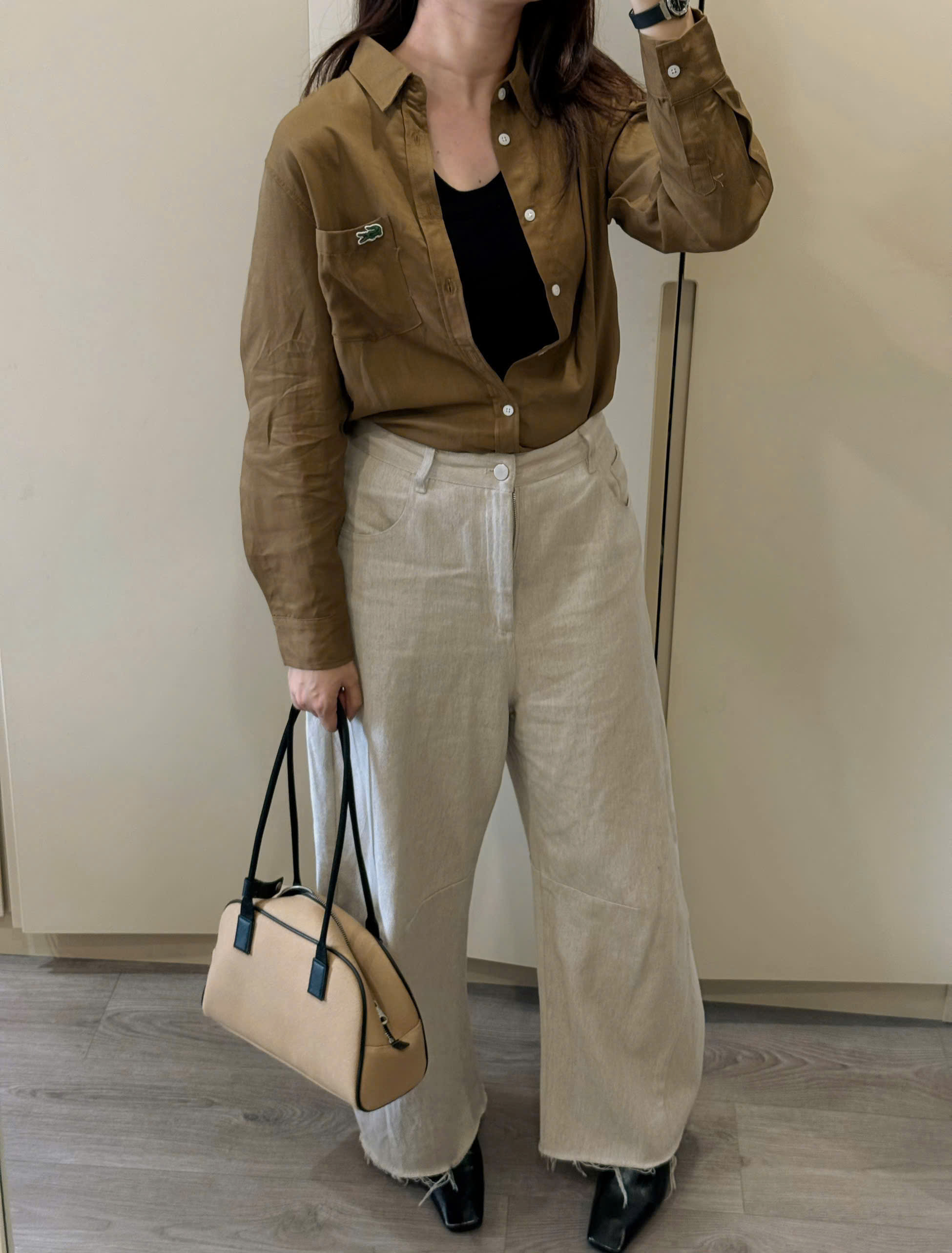 Áo somi tay dài cá sấu nâu_thumbnail_5