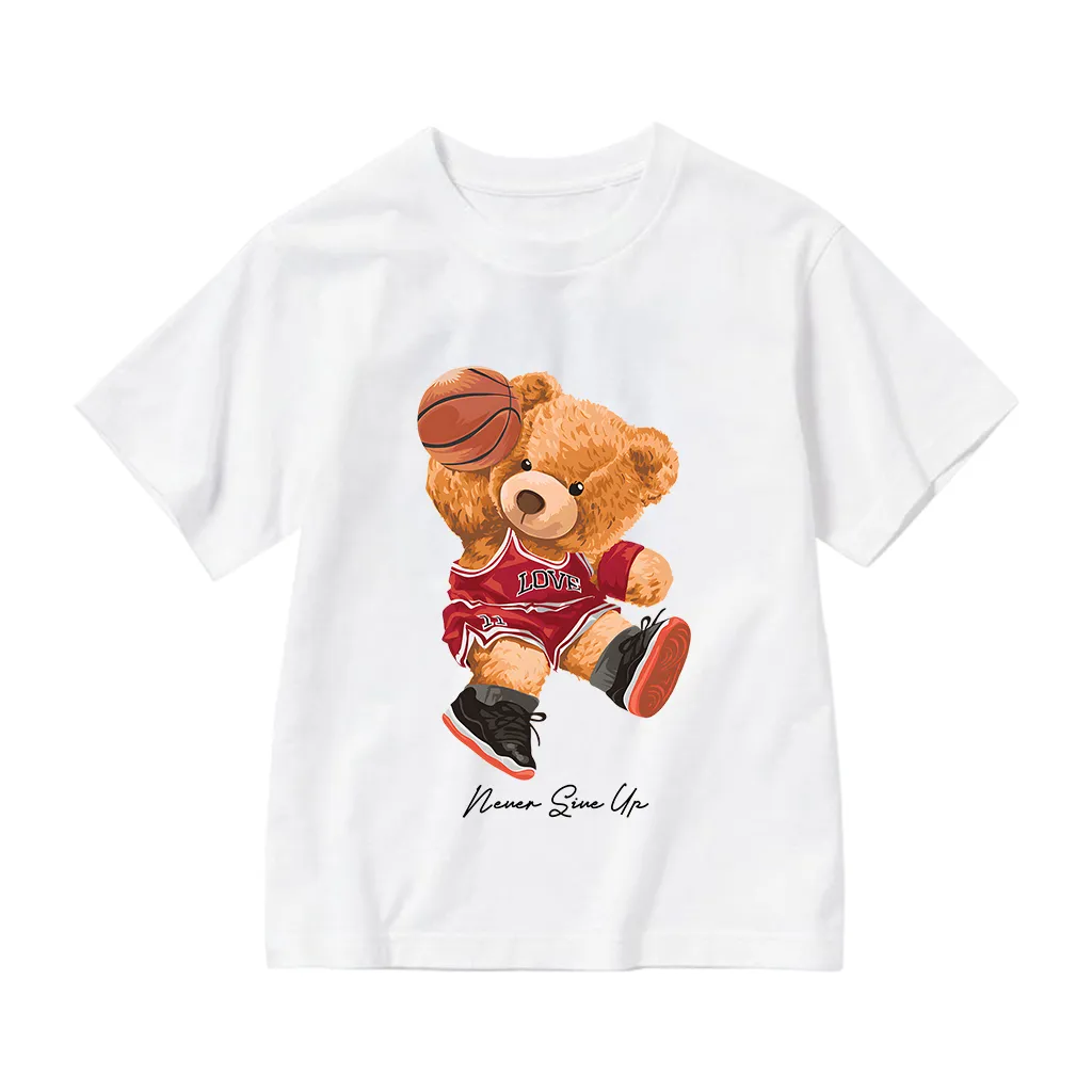 Áo thun cho bé trai bé gái Kado vải cotton dày dặn thoáng mát Gấu Teddy in artwork 2911_thumbnail_8