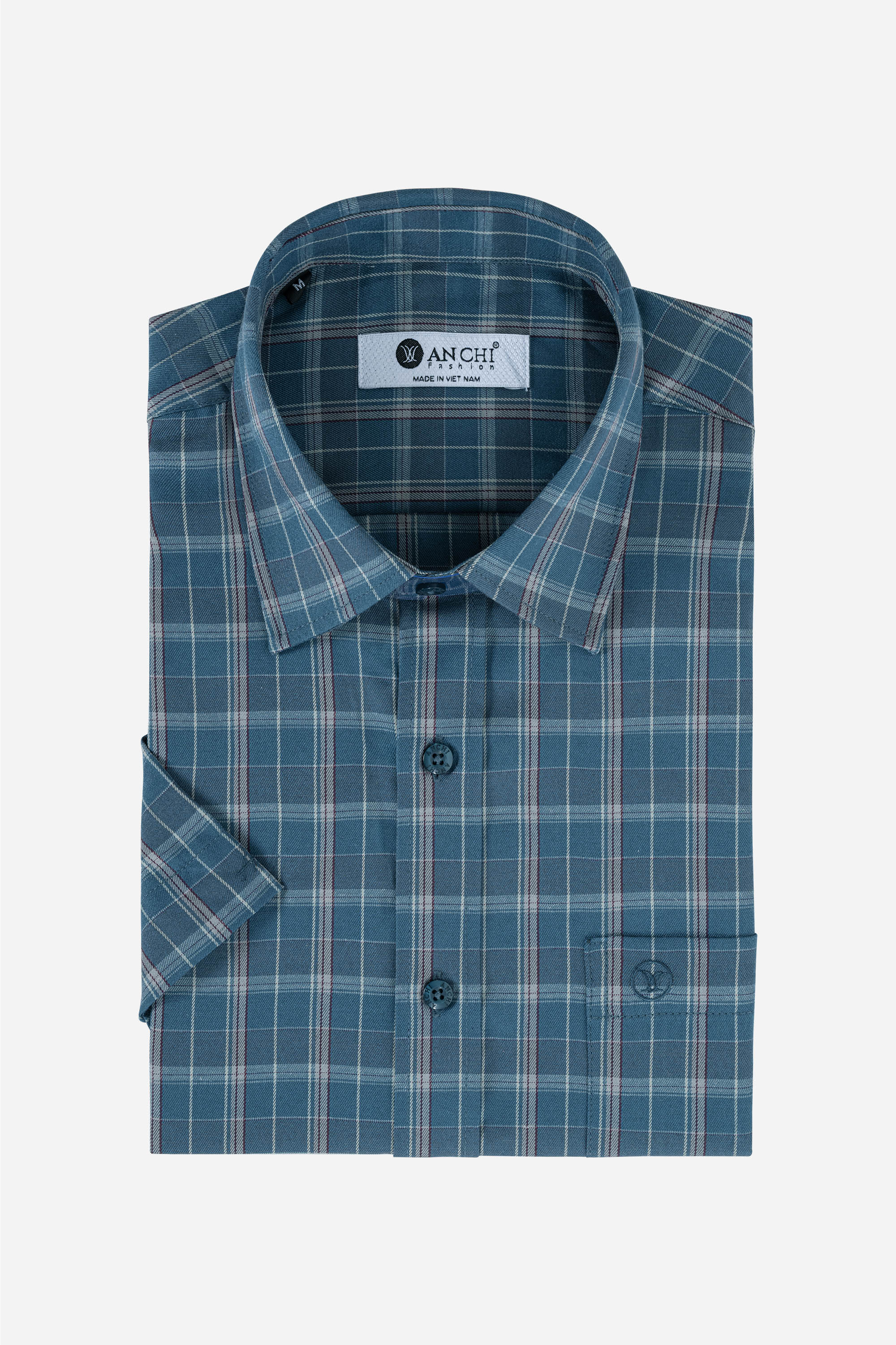 Sơ Mi Caro Cộc Tay Nam Trung Niên ANCHI Chất Liệu Sợi Tre Cao Cấp D25