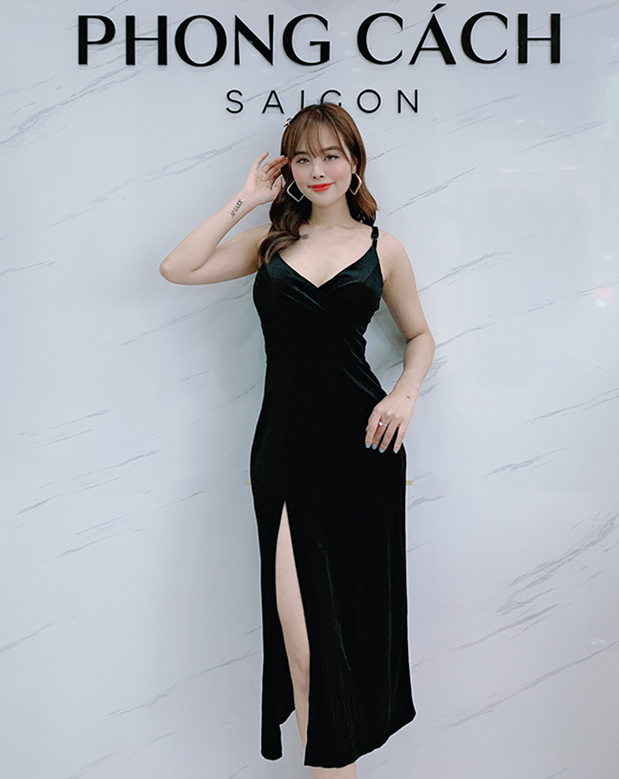 Đầm Nhung thiết kế 2 dây xẻ đùi_thumbnail_1