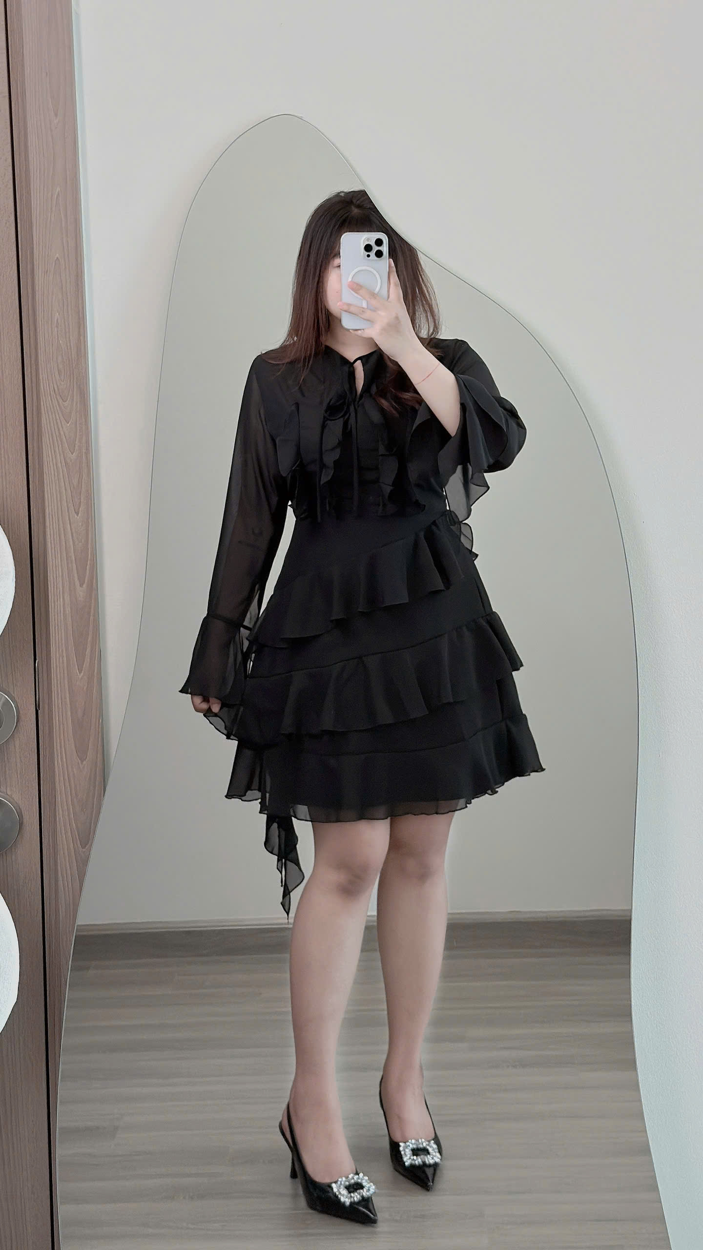 Đầm voan kiểu bèo nhún bigize DA150 dành cho nàng béo mập từ 55-95kg_thumbnail_12