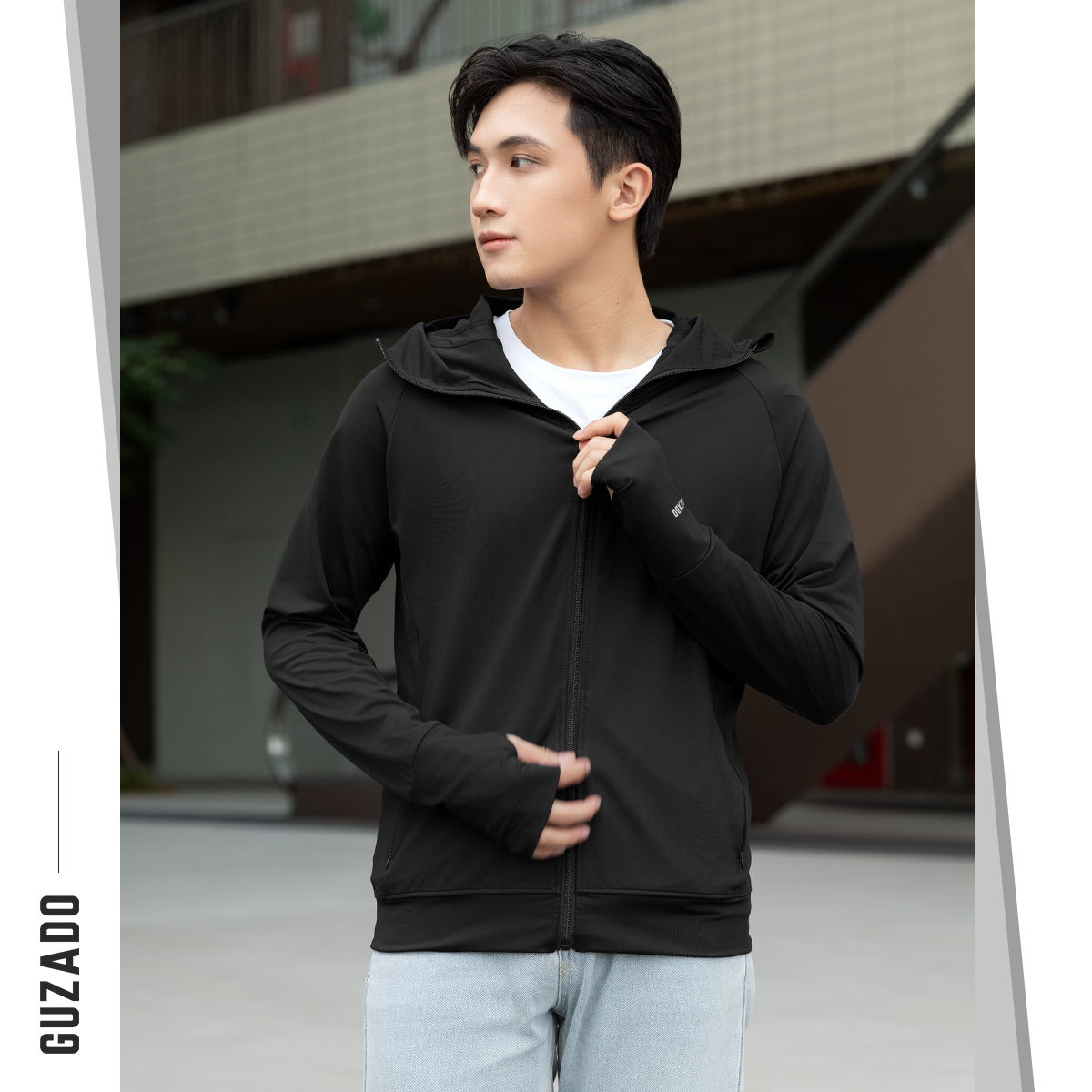 Áo Chống Nắng 2 Lớp Unisex Thông Hơi Khóa Kéo Mũ Trùm Kín Mặt Chống Tia UV GCN02_thumbnail_5