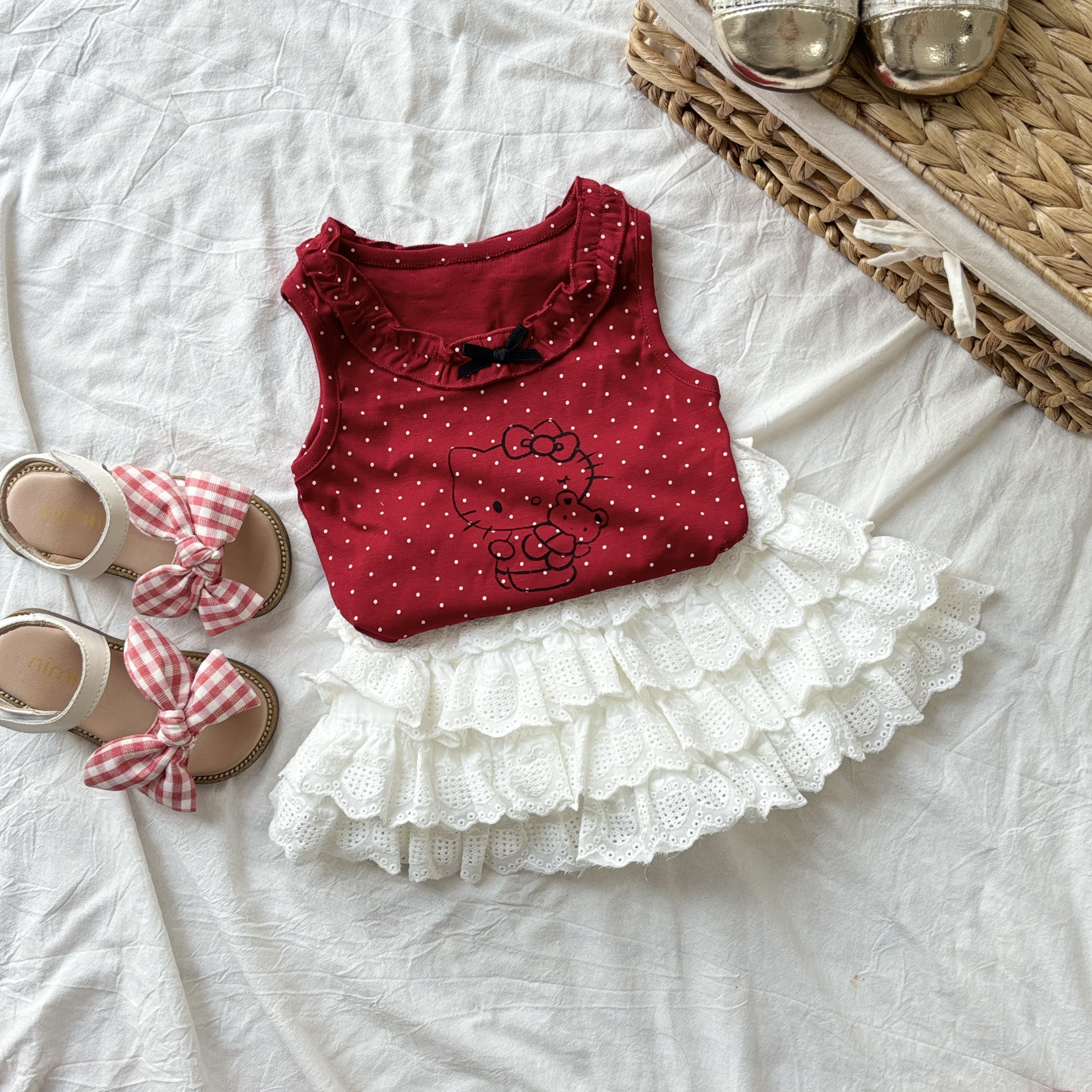(A39) Áo ba lỗ chấm bi màu đỏ siêu xinh cho bé gái mẫu Hè 2025 QCCC_thumbnail_0