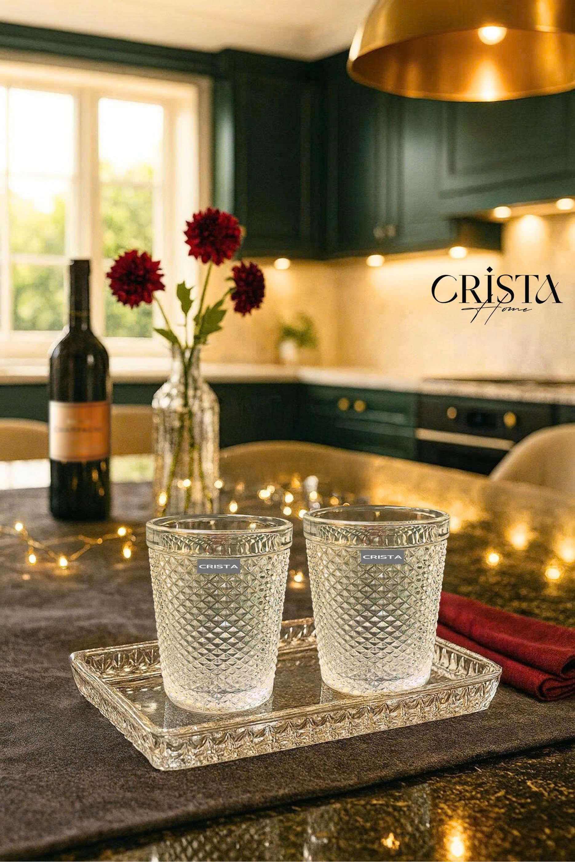 Bộ 4 cốc thủy tinh CRISTA HOME  vân kim cương 300ml_thumbnail_4