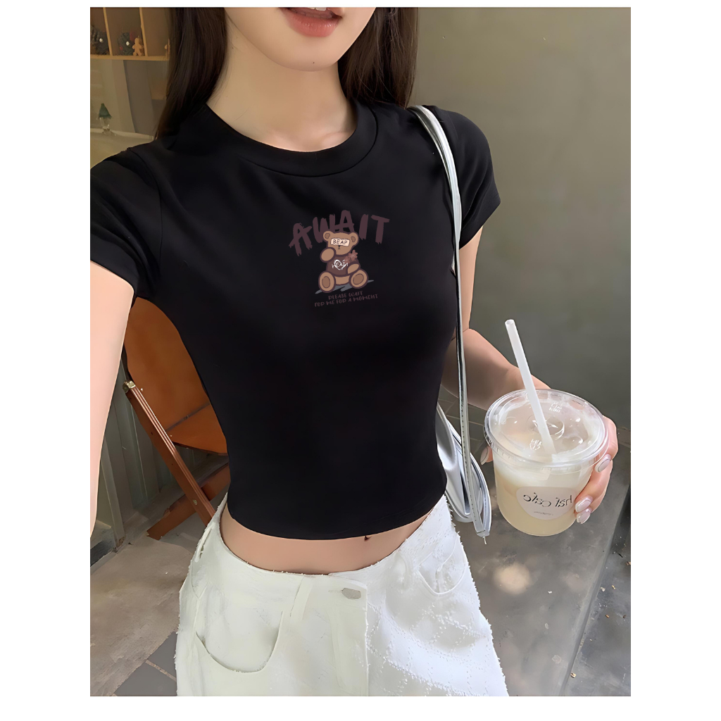 [Form Ôm] Áo croptop nữ ôm body in chữ AWAIT - Áo thun nữ dáng croptop Loza - CR7436_thumbnail_1