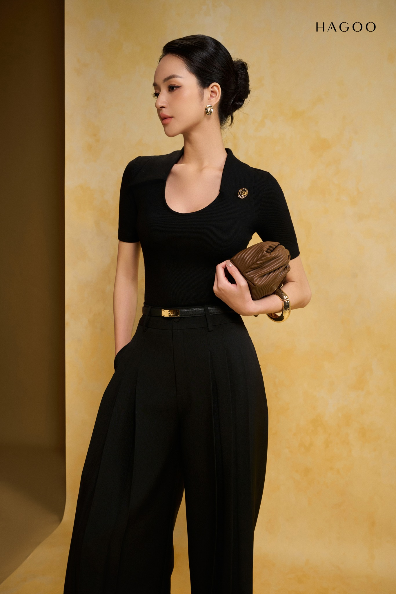 Áo thun cộc tay cổ đức HAGOO