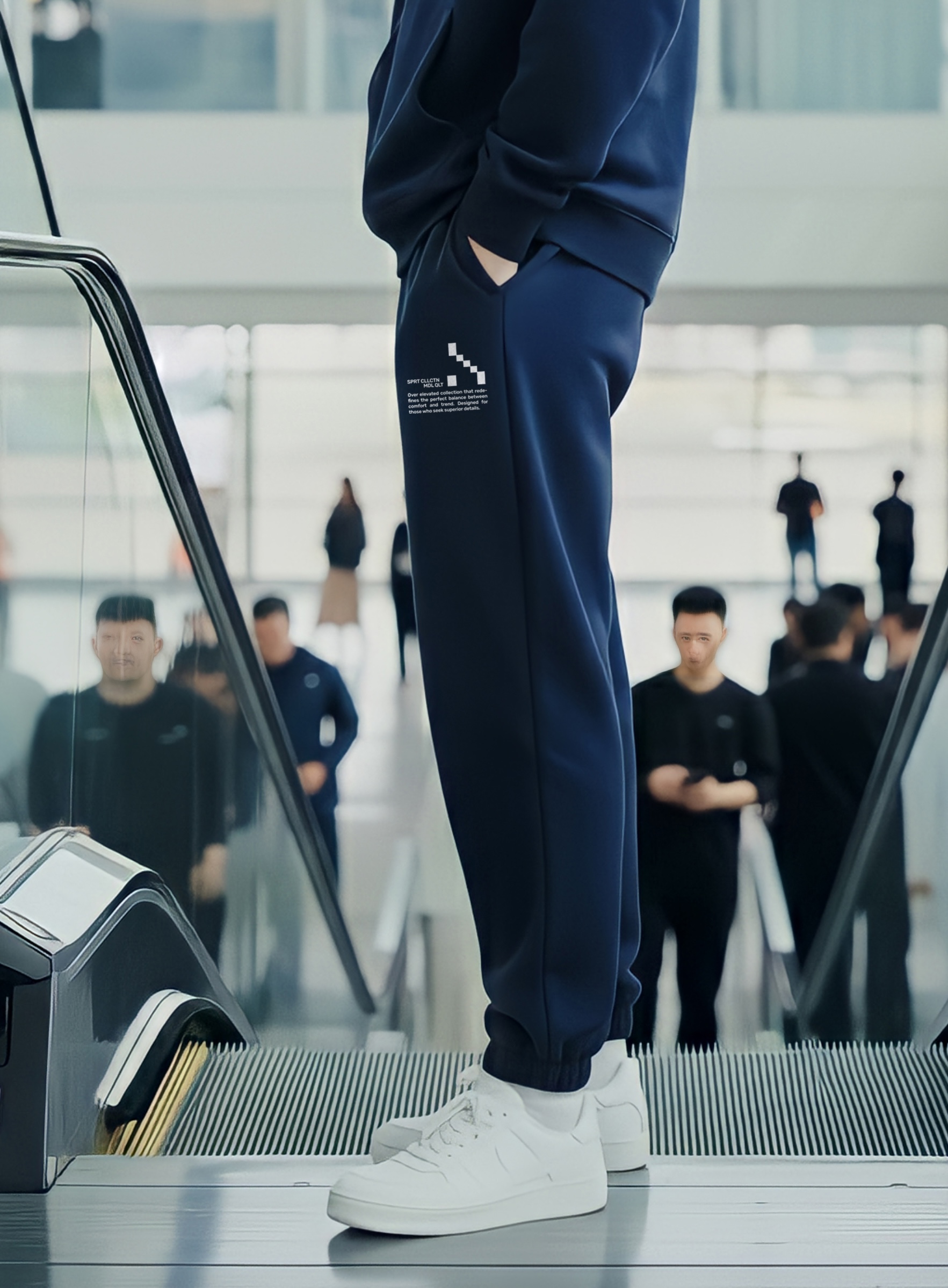 Quần nỉ xanh navy bo gấu in chữ_thumbnail_2