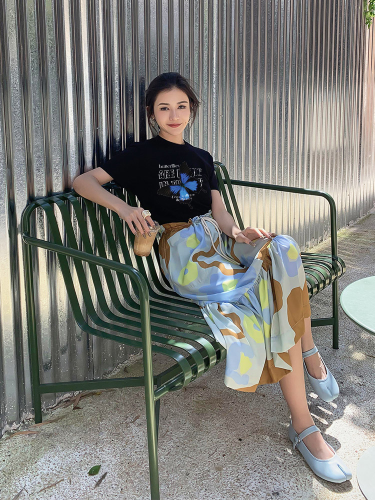 Áo thun nữ form vừa regular nhiều màu sắc ARD1489 Miucho Chic vải cotton cổ tròn in graphic_thumbnail_5