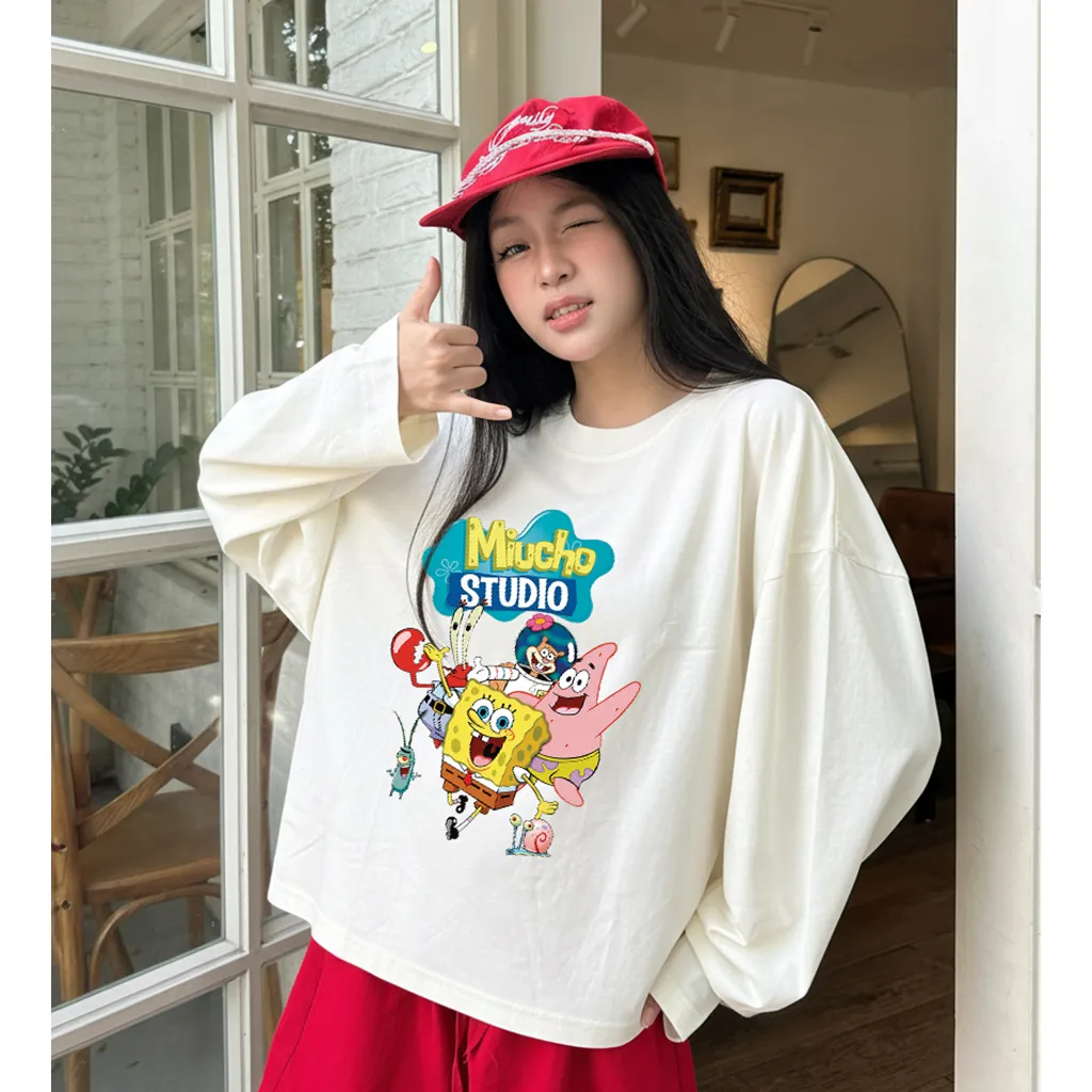 Áo thun nữ boxy tay dài hoạt hình Miucho 3315_thumbnail_2