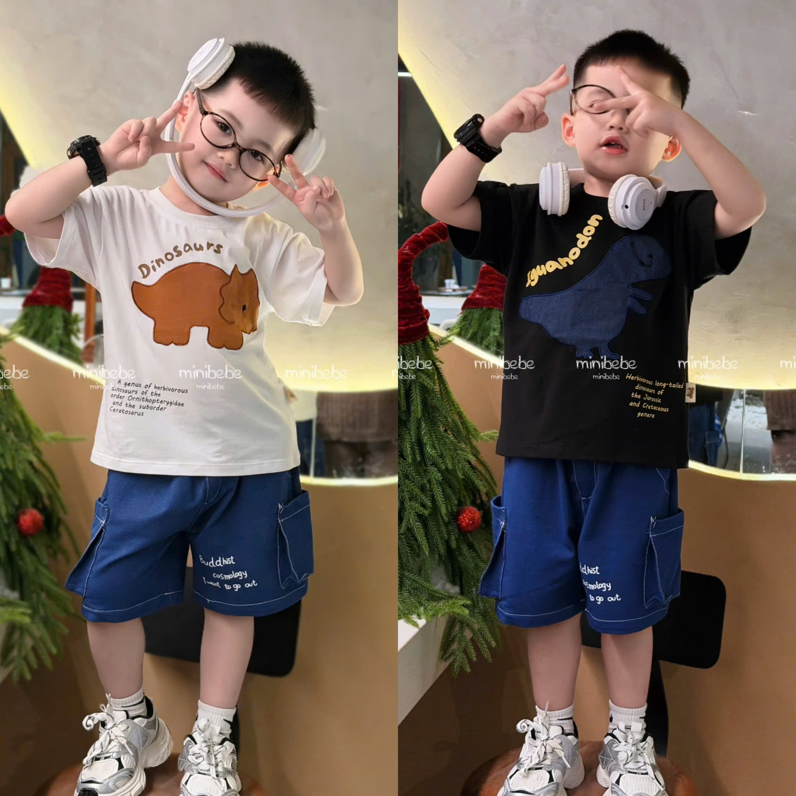 T75 SET 2 ÁO 1 QUẦN KHỦNG LONG DINOSAURS- A100.311